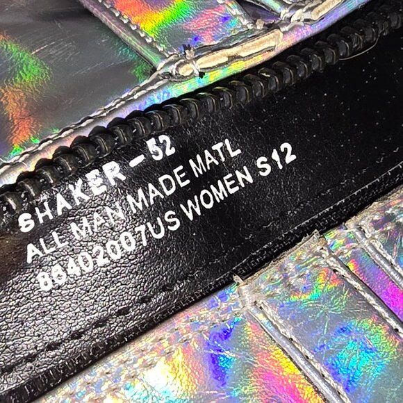 Demonia Shaker 52 Platform Holographic Goth Boots Women's Size 12 - Picture 3 of 11